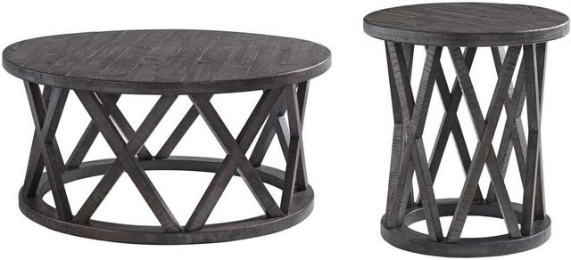 Signature Design by Ashley® Sharzane 2-Piece Grayish Brown Living Room Tables Set-0