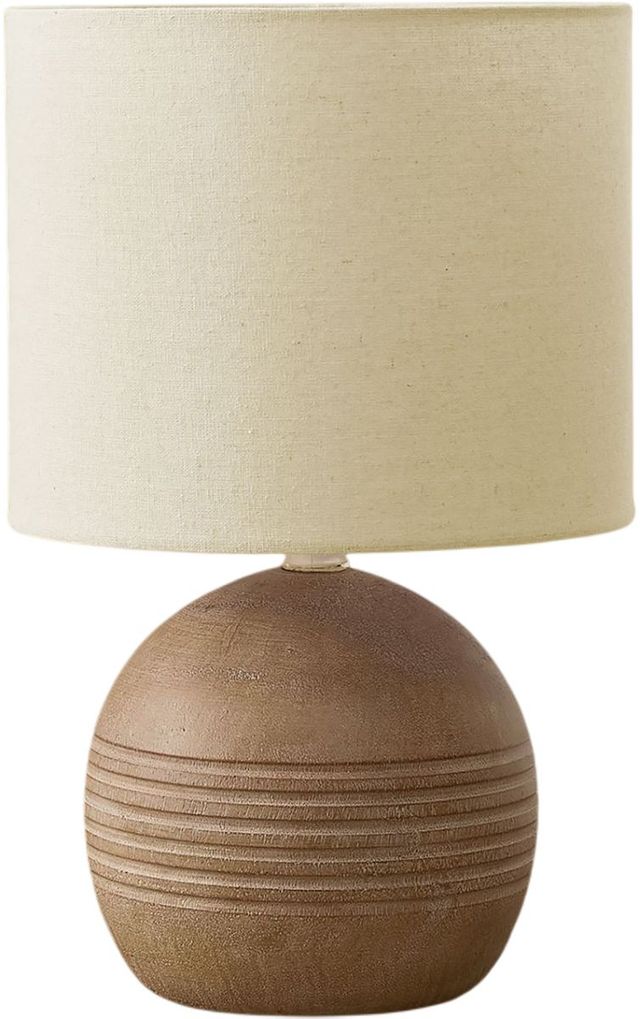 Monarch Specialties Inc. Brown Resin/Beige Shade Table Lamp -0