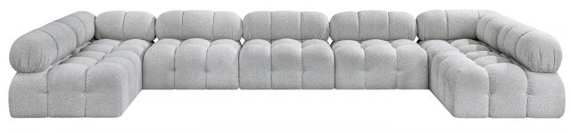Meridian Furniture Ames 7-Piece Grey Boucle Sectional-1