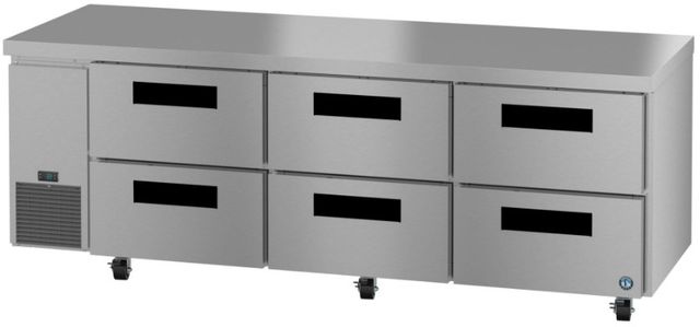 Hoshizaki Steelheart® 93" 30.17 Cu. Ft. Stainless Steel Three Section Undercounter Side Mount Refrigerator with Stainless Drawers-3