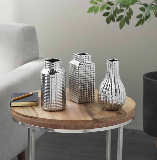 Deco Marche 3-Piece Silver Vase Set-4
