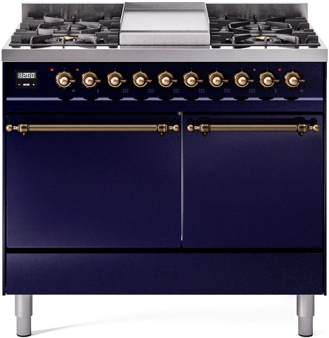 Ilve® Nostalgie II Series 40" Midnight Blue Pro Style Dual Fuel Range-0