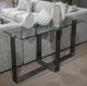 Magnussen Home® Holden Glass Top Rectangular Sofa Table with Aged Pewter Base-1