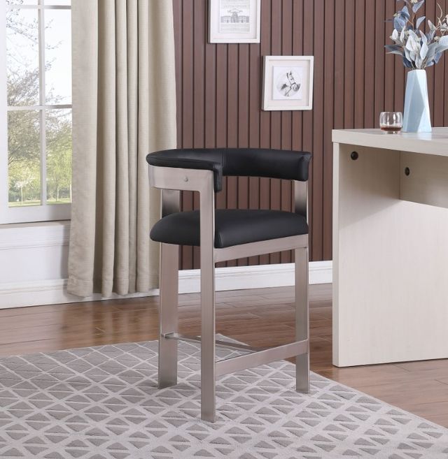 Meridian Furniture Romeo Black Vegan Leather Counter Stool-3