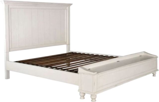 Sunny Designs™ Carriage House Weathered Creme Queen Storage Panel Bed-1