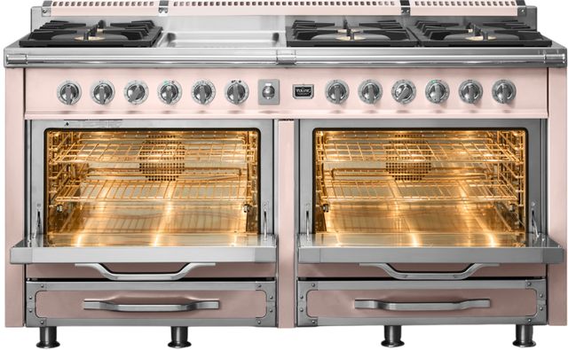 Viking® Tuscany 66” Blush Pro Style Dual Fuel Range with Griddle-1