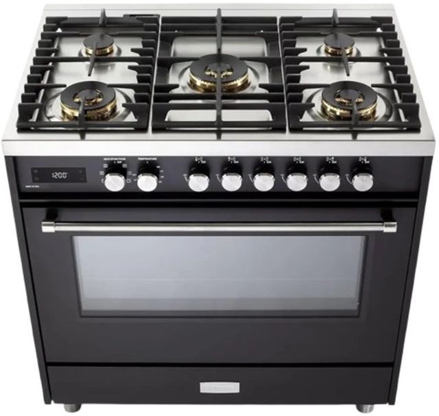 Verona® Ultima 36" Matte Black Pro Style Dual Fuel Range-2