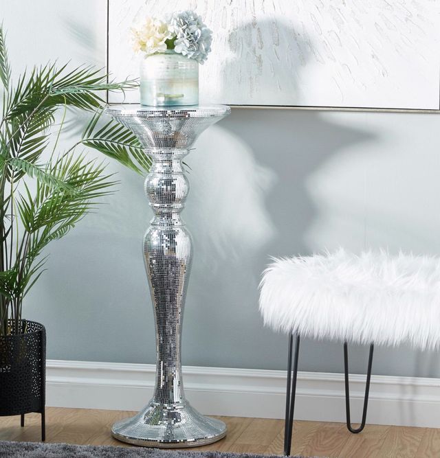 Deco Marche Silver Pedestal Table-2