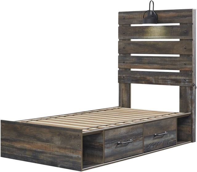 Signature Design by Ashley® Drystan 2-Piece Brown Rustic Twin Youth Storage Bed Set-2