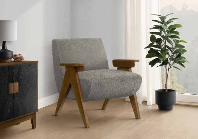 Monarch Specialties Inc. Grey/Walnut 31" Accent Chair-1