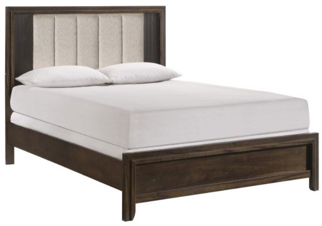 Crown Mark Carlton Brown Queen Upholstered Panel Bed-0