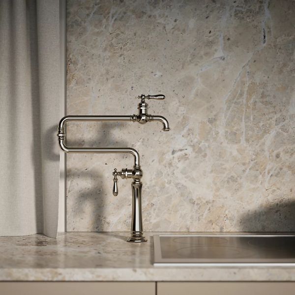 KOHLER® Artifacts® Vibrant Polished Nickel Deck-Mount Pot Filler-3