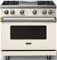 Viking® 5 Series 36" Pure White Pro Style Gas (NG) Range with Brushed Brass Trim-4