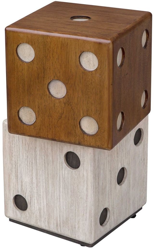 Uttermost® Roll The Dice Natural Accent Table with Whitewashed Base-0