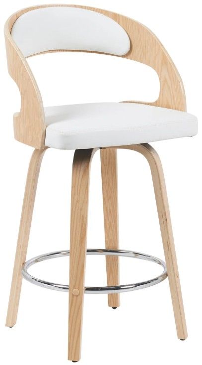 Armen Living Shelly 2-Piece Oak/White Counter Stool Set-0