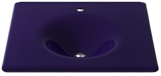 Kohler Iron/Impressions® Indigo Blue 25" Enameled Cast Iron Vanity Top with Integrated Round Sink-3