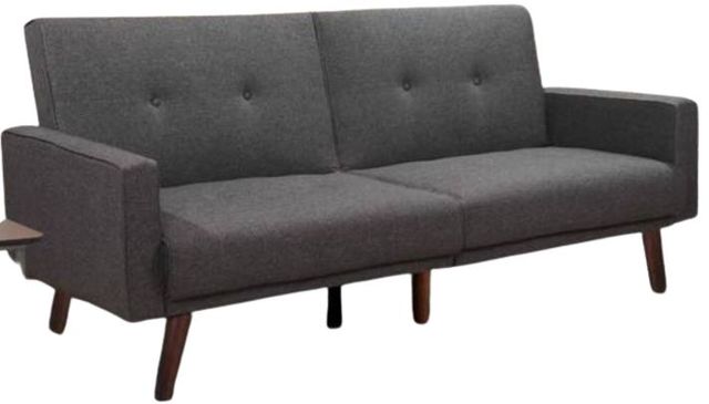 Milton Greens Stars Gray Split Back Button Tufted Futon Couch-0