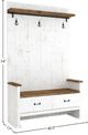 LH Home Provence Hall 2-Drawer Antique White Bench -1