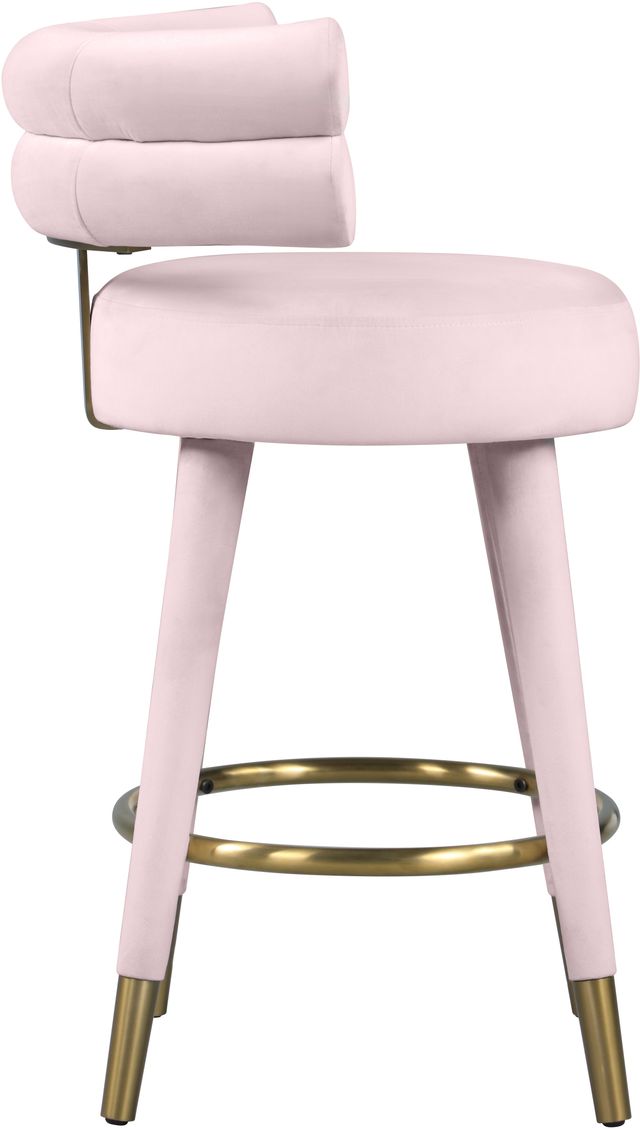 Meridian Furniture Fitzroy 2-Piece Pink Velvet Counter Stools-3