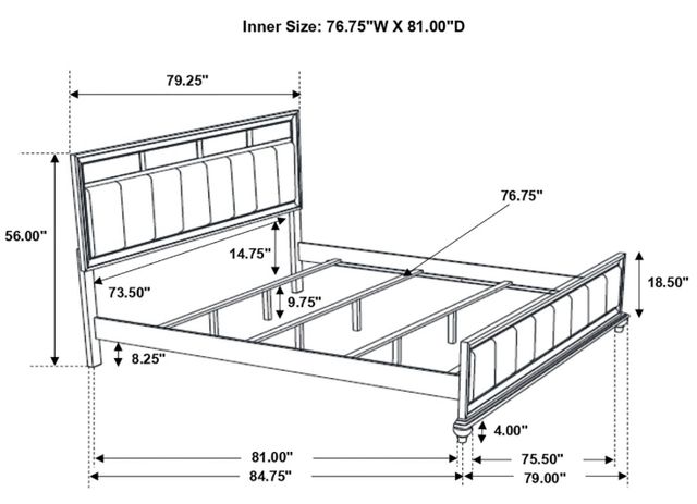 Coaster® Barzini 4-Piece White King Panel Bedroom Set-2