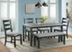 Elements International Martin 6-Piece Black/Gray Dining Set-5