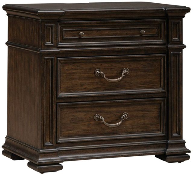 Liberty Furniture Provence Park Chateau Brown Nightstand with Charging Station-0
