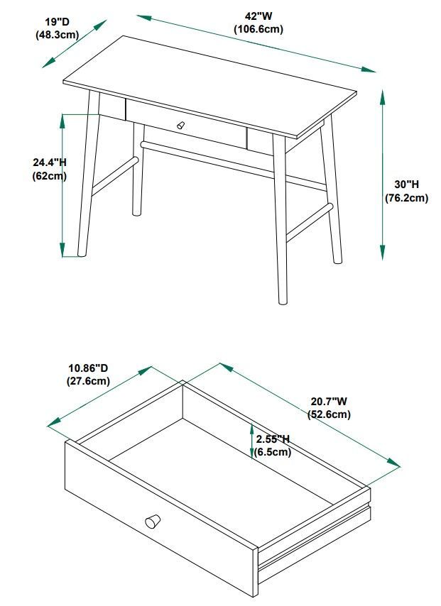 Linon Cosgrove Cosgrove Birch Writing Desk-2