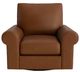 Bassett® Furniture Customizable Benchmade Premier Leather Large Roll Arm Swivel Chair-1