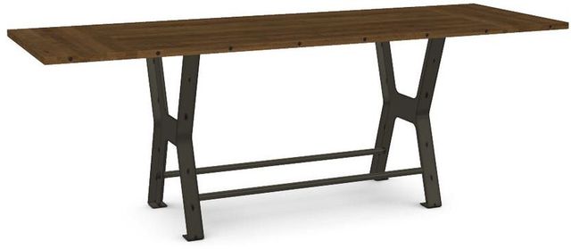Amisco Customizable Parade 42" Solid Birch Bar Table with Two Leafs -0