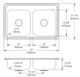 Elkay Celebrity® Brushed Satin 33" x 21" 4-Hole Equal Double Bowl Drop-in Sink-4
