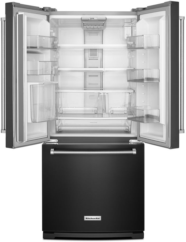 KitchenAid® 31" 19.7 Cu. Ft. Black Stainless Steel with PrintShield™ Finish French Door Refrigerator-1