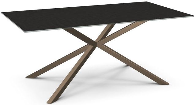 Amisco Customizable Asterisk Starstone on Glass Tabletop 71.5" Rectangular Table with Starburst Stand -0