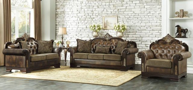 Homelegance® Croydon Brown/Dark Cherry Loveseat-1