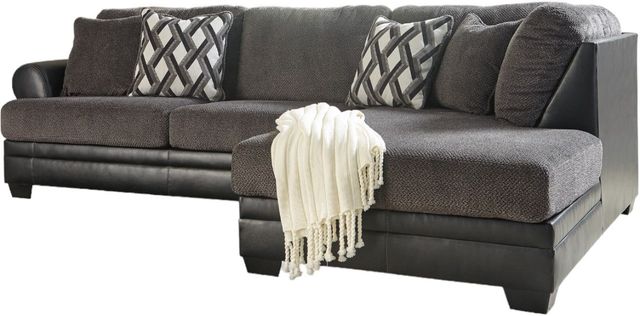 Benchcraft® Kumasi 2-Piece Smoke Right-Arm Facing Sofa Sectional and Chaise-0