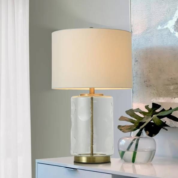 Stylecraft Clear Dimpled Table Lamp-3