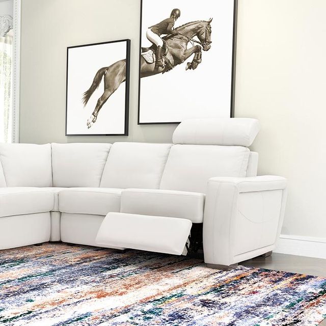 Fornirama Classic White Reclining Sectional-2