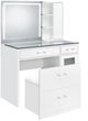 Coaster® Flora 2-Piece White High Gloss Vanity Set with LED Mirror-2