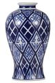 A & B Home Blue/White Valora Vase-0