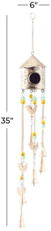 Deco Marche Rooster Gold 35" Windchime-1