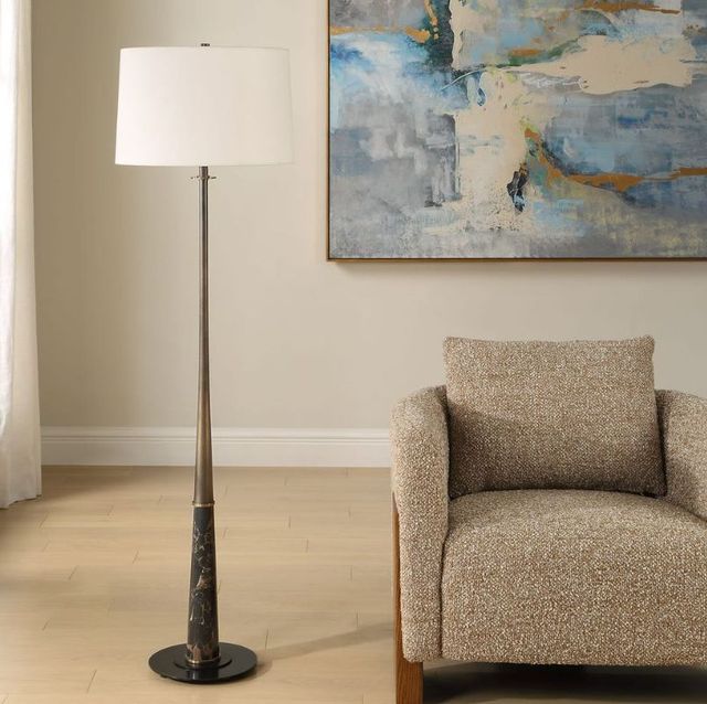 Uttermost® Tallarico Black Marble-Dark Bronze Floor Lamp-2