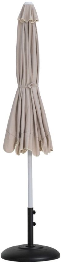 Meridian Furniture Amalfi Beige/White/Black Aluminum Outdoor Patio Umbrella and Round Base-1