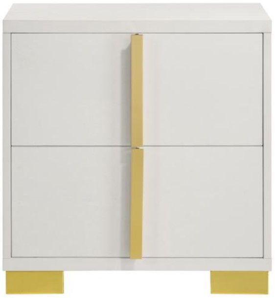Coaster® Marceline Gold/White 2-Drawer Nightstand-1