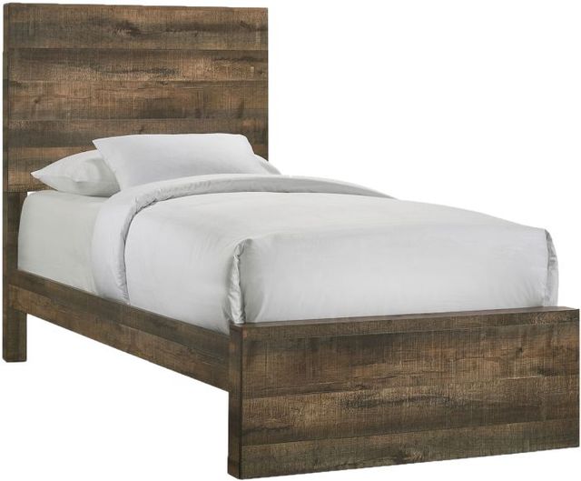 Elements International Bailey 4-Piece Warm Walnut Youth Twin Panel Bedroom Set-2