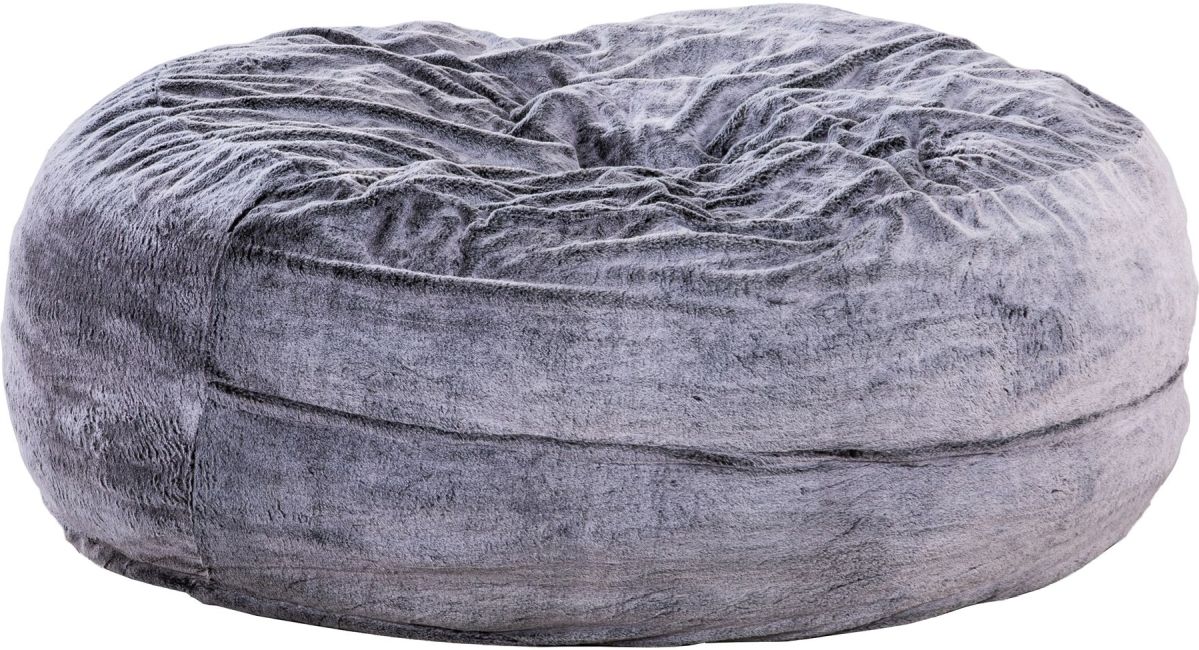 Primo International SLY Bala Medium Memory Foam Rabbit Fur Grey Bean Bag Harris BrandSource Home Furnishings