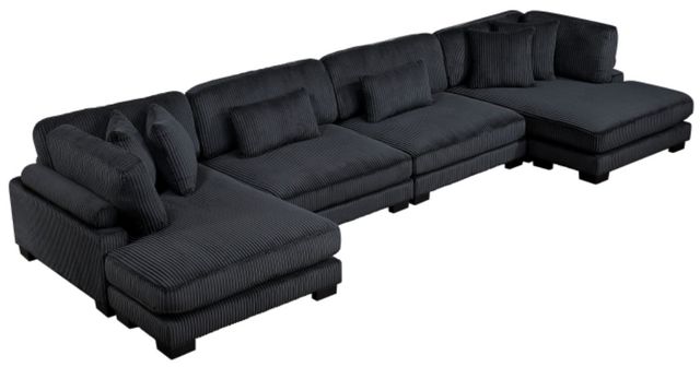 Homelegance® Traverse 4-Piece Black U-Shape Sectional with Reversible Chaise-0