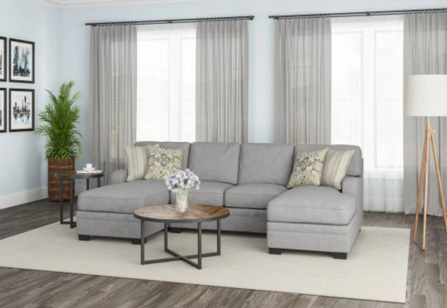 Emerald Home Analiese 3-Piece Light Gray U-Shape Double Chaise Sectional-1