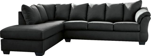 Signature Design by Ashley® Darcy 2-Piece Black Sectional with Ottoman-1