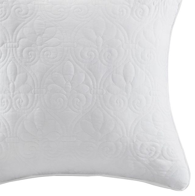 Olliix by Madison Park Quebec 2 White 20"x20" Quilted Square Pillow Pair-1
