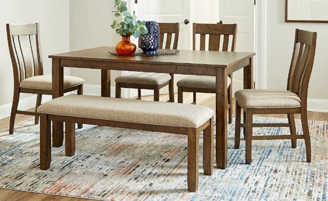 American Wholesale Furniture Everett 6-Piece Brown Dining Set-1