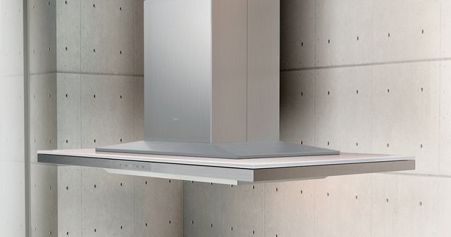 Zephyr ARC Layers 36" White Glass with Stainless Steel Island Hood-0